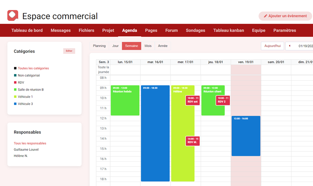 agenda acollab comme gestion de ressources